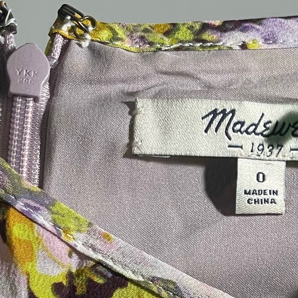 MADEWELL Multicolor Floral Sleeveless Silk Dress Size 0 - Picture 2 of 3